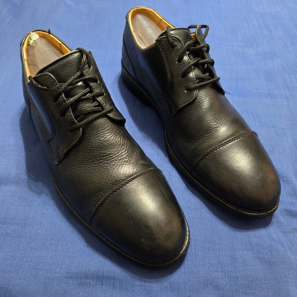 Studio Belvedere Duke Dress Shoes Mens 10.5 D Black  Cap Toe Derby
